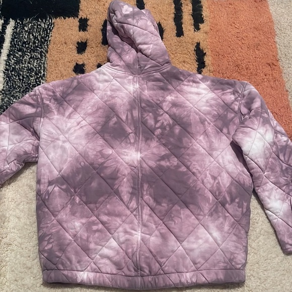 UO Freja Quilted Hooded Zip Up Jacket Purple Small - Picture 6 of 8